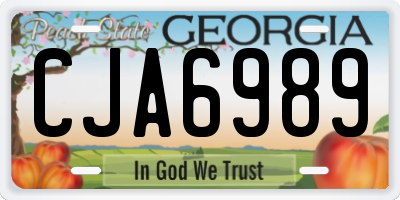 GA license plate CJA6989