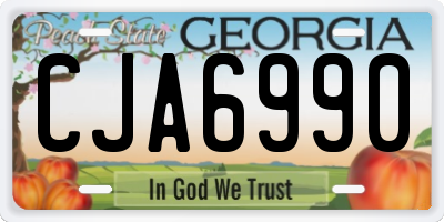 GA license plate CJA6990