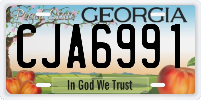 GA license plate CJA6991
