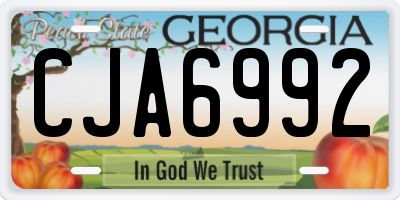 GA license plate CJA6992