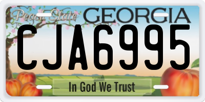 GA license plate CJA6995