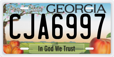 GA license plate CJA6997