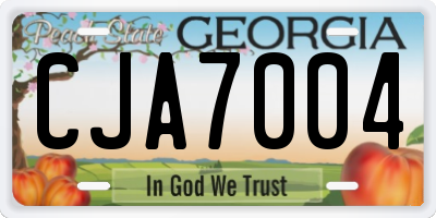 GA license plate CJA7004