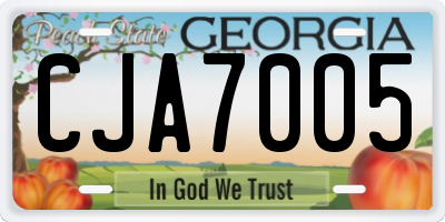GA license plate CJA7005