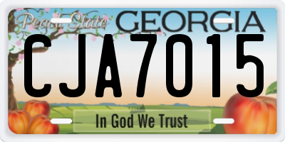 GA license plate CJA7015