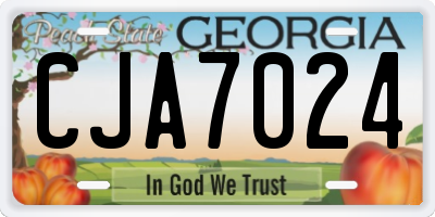 GA license plate CJA7024