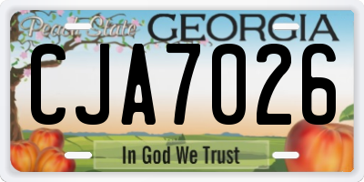 GA license plate CJA7026