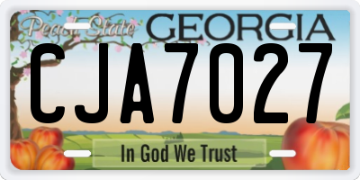 GA license plate CJA7027