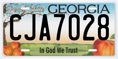 GA license plate CJA7028