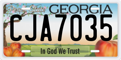 GA license plate CJA7035