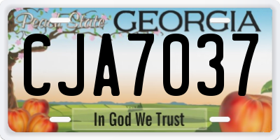 GA license plate CJA7037