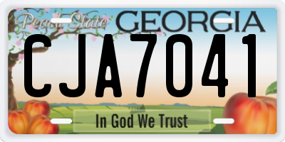 GA license plate CJA7041