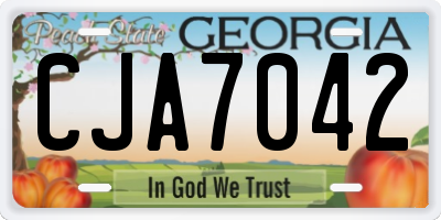 GA license plate CJA7042