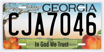 GA license plate CJA7046