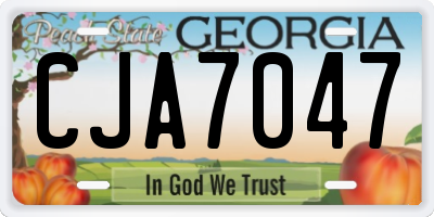 GA license plate CJA7047