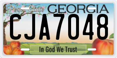 GA license plate CJA7048