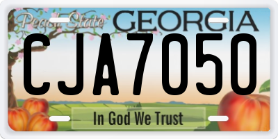 GA license plate CJA7050