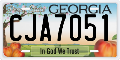 GA license plate CJA7051