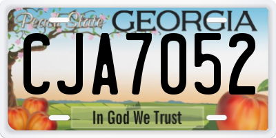 GA license plate CJA7052