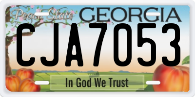 GA license plate CJA7053