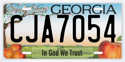 GA license plate CJA7054