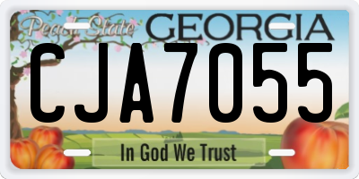 GA license plate CJA7055