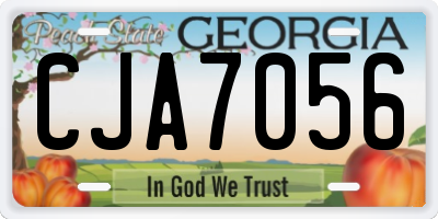 GA license plate CJA7056