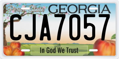 GA license plate CJA7057
