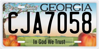 GA license plate CJA7058