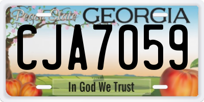 GA license plate CJA7059