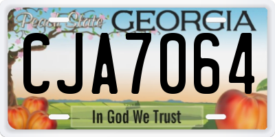 GA license plate CJA7064