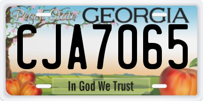 GA license plate CJA7065