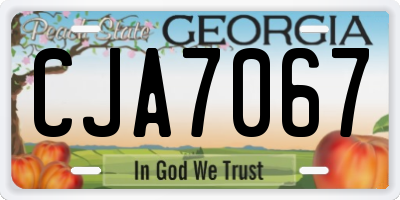 GA license plate CJA7067