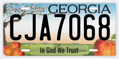 GA license plate CJA7068