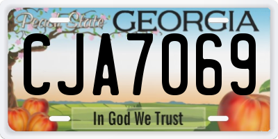 GA license plate CJA7069