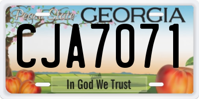 GA license plate CJA7071