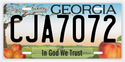 GA license plate CJA7072