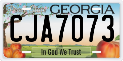GA license plate CJA7073