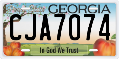 GA license plate CJA7074