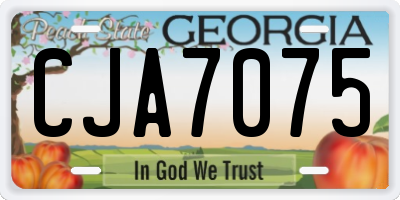 GA license plate CJA7075