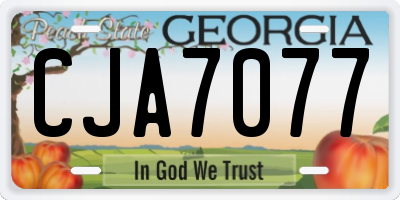 GA license plate CJA7077