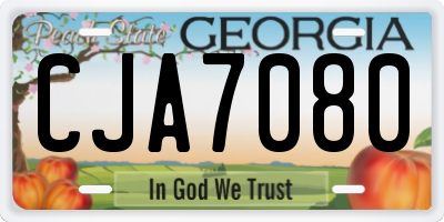 GA license plate CJA7080