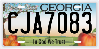 GA license plate CJA7083