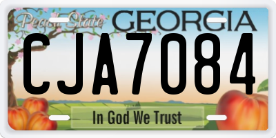 GA license plate CJA7084