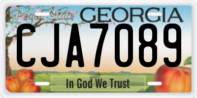 GA license plate CJA7089
