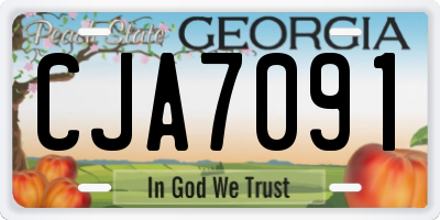 GA license plate CJA7091