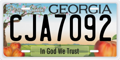 GA license plate CJA7092