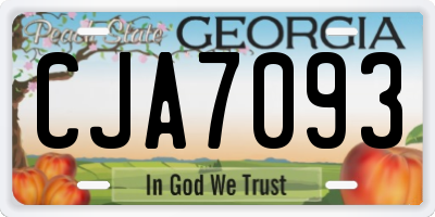 GA license plate CJA7093