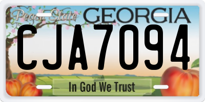 GA license plate CJA7094