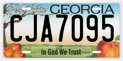 GA license plate CJA7095